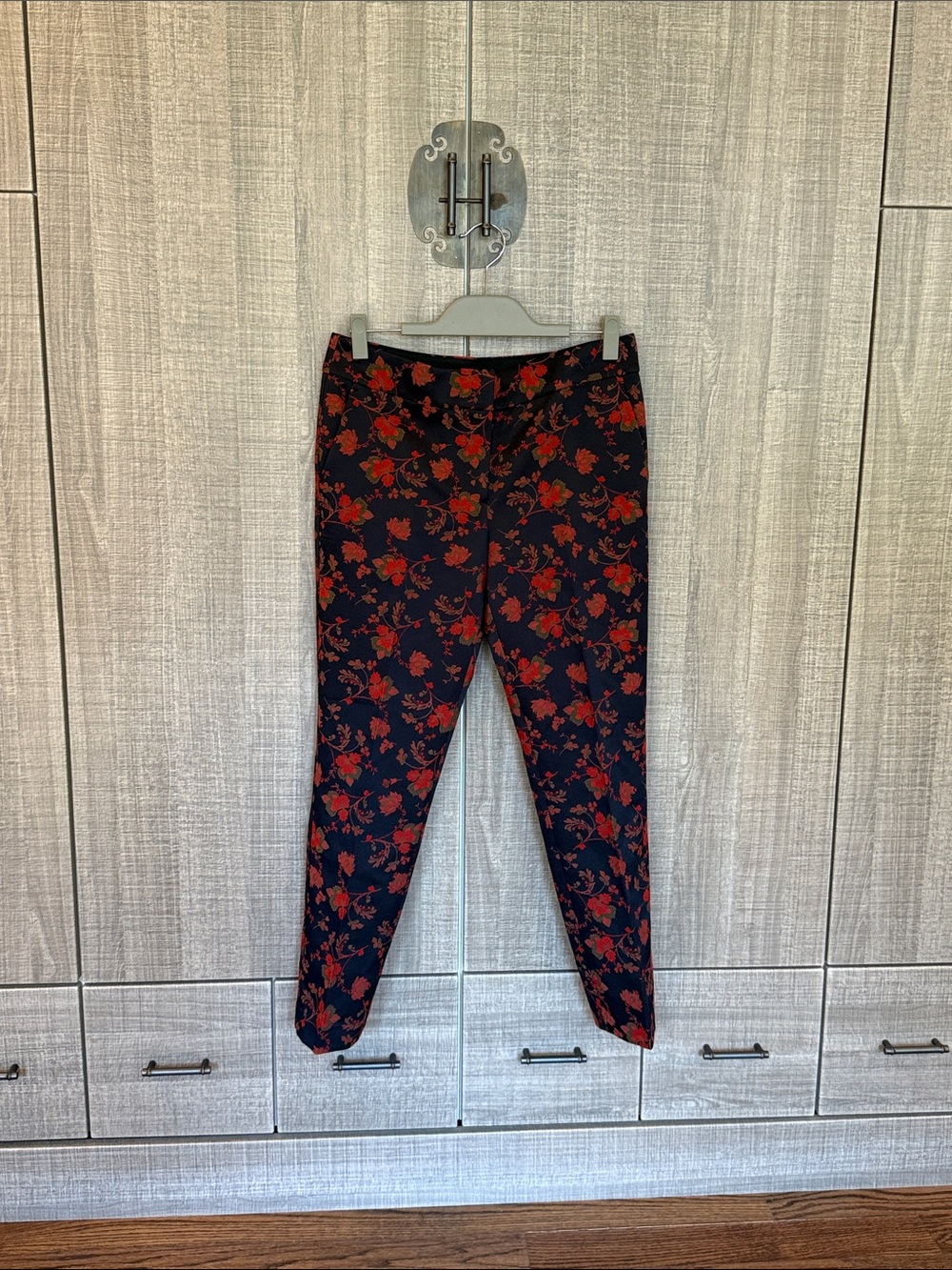 LOFT Marisa Floral Print Ankle Trousers